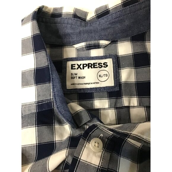 EXPRESS- MENS SLIM SOFT WASH COTTON LONG SLEEVE BUTTON FRONT SHIRT SIZE X-LARGE - Picture 4 of 9